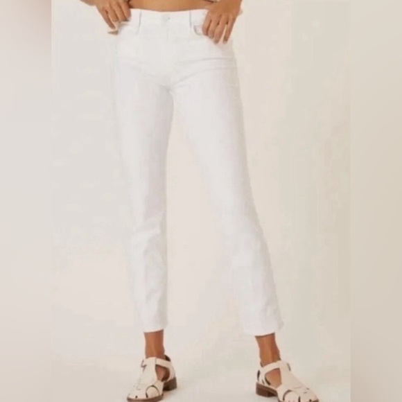 MOTHER WHITE JEANS THE LOOKER CROP 25 EUC IN GLASS SLIPPER $238 - Picture 4 of 11